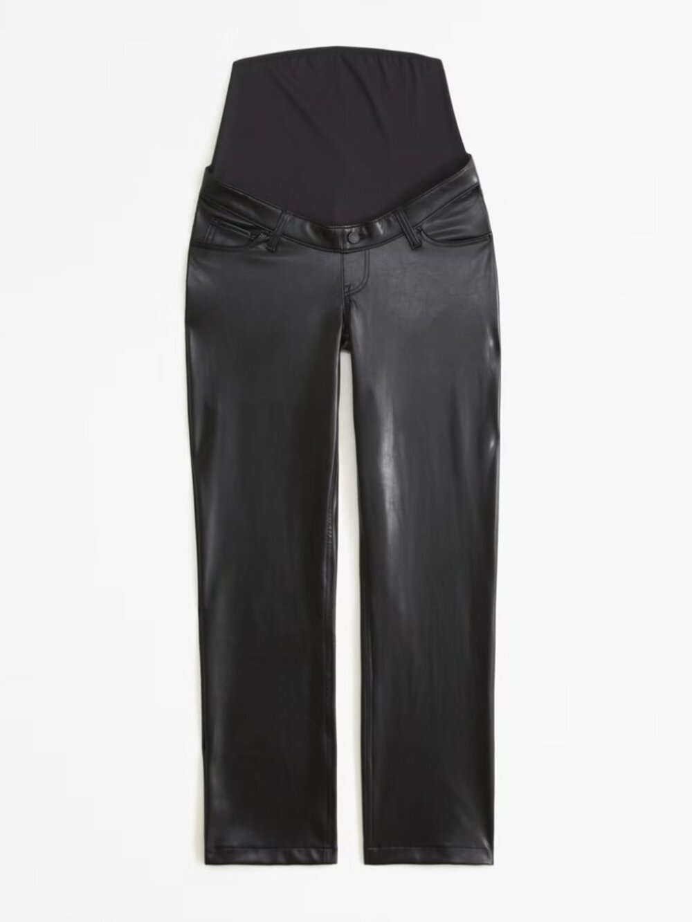 Abercrombie & Fitch Maternity 90's Straight Faux Leather Pants - Black